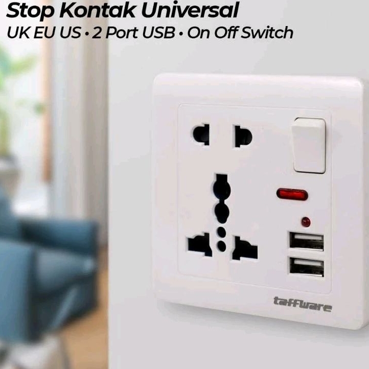 Stop Kontak USB Port Dinding Colokan Listrik Charger