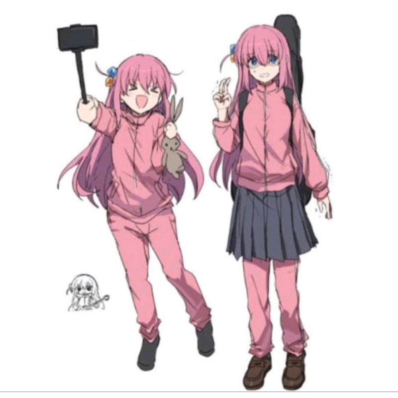 bochi the rook hitori gotou cosplay Costume anime wanita