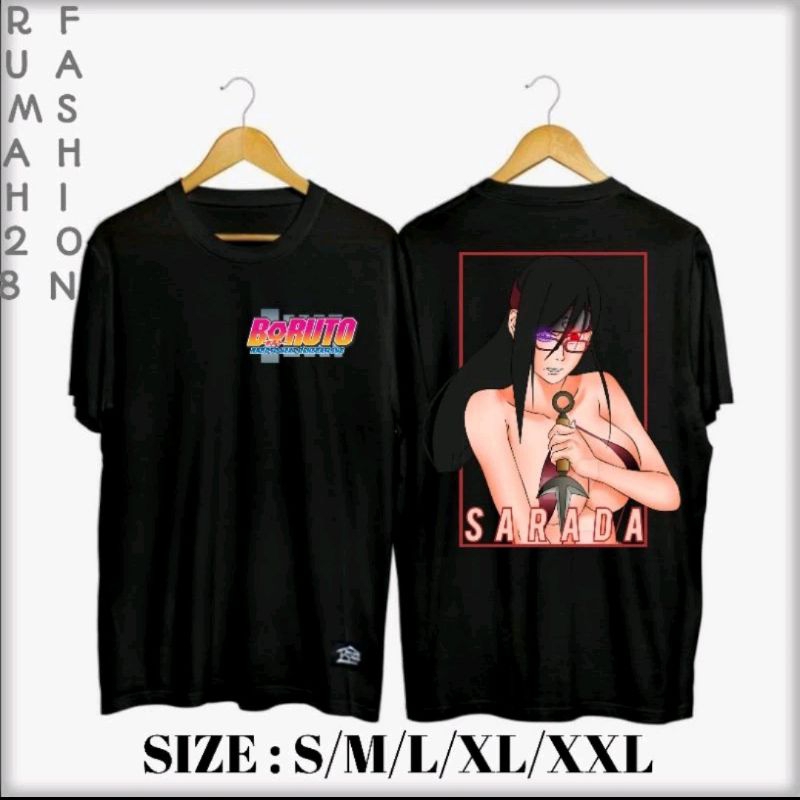 KAOS ANIME BORUTO SARADA DEPAN BELAKANG