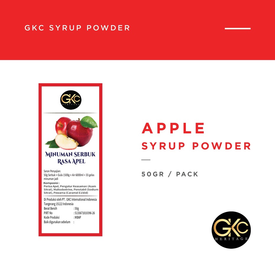 

Jangan Sampai Kehabisan Bubuk Sirup Apel Apple Powder Syrup Serbuk Minuman Powder Drink GKC Heritage 5 gram