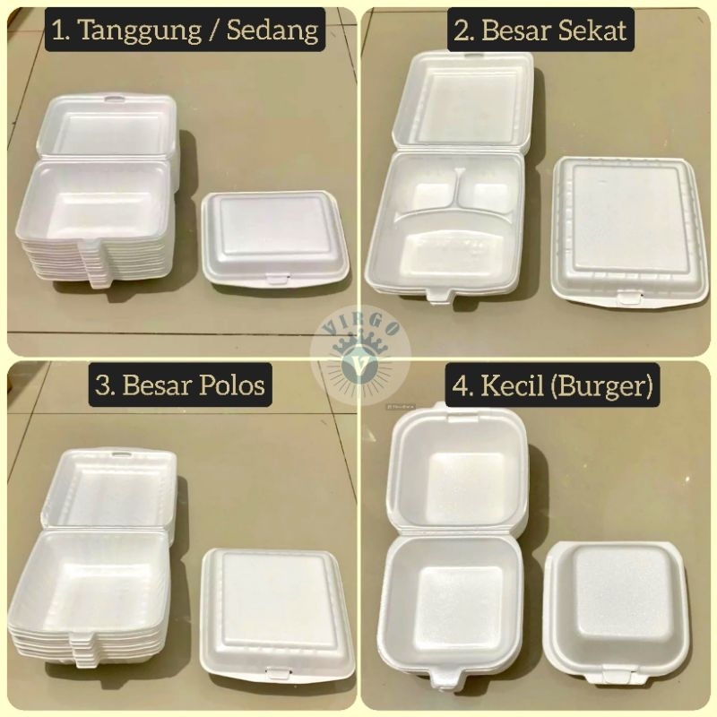 Box Styrofoam Tanggung / Besar - Foam Bubur | Nasi | Takoyaki | DLL.