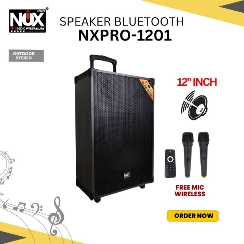 SPEAKER NIX NOX NXPRO 1201 SPEAKER PORTABLE BLUTOOTH 12 INCH WIRELESS SPEAKER KARAOKE