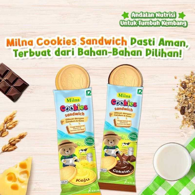 

MILNA COOKIES SANDWICH RASA COKLAT DAN KEJU 24 GRAM