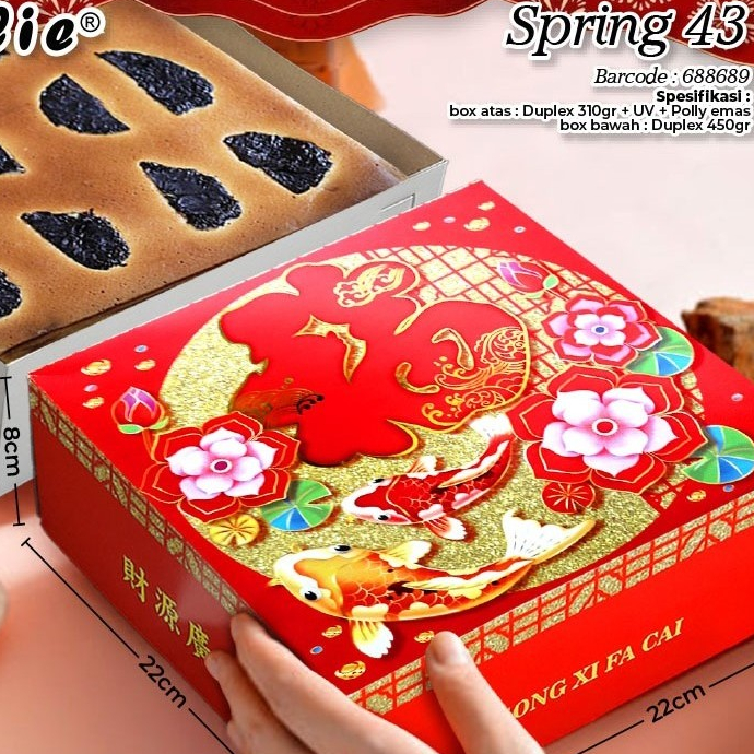 

Box Imlek SPRING untuk kue, roti 22x22x8 cm [1 lbr]