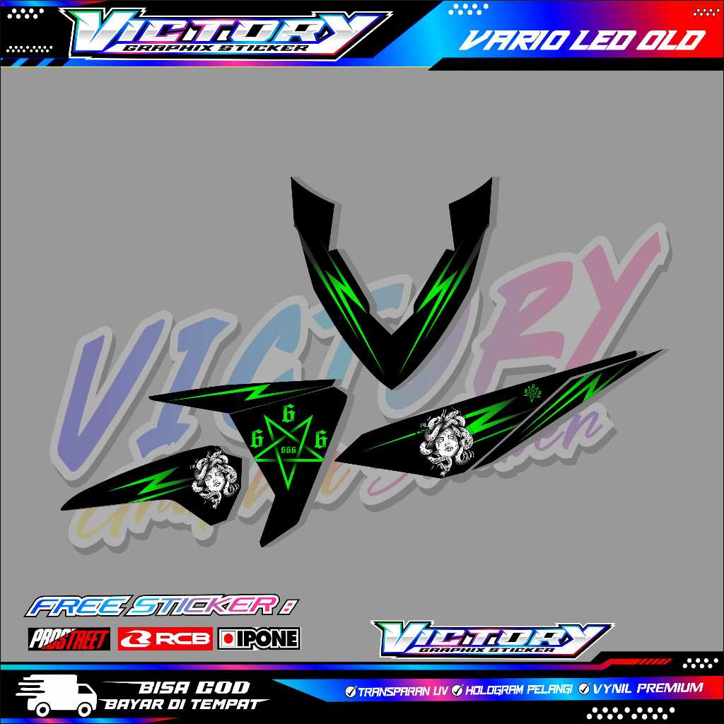 STRIPING VARIASI HONDA VARIO LED OLD MEDUSA STYLE / STIKER LIST MOTOR VARIO LED OLD