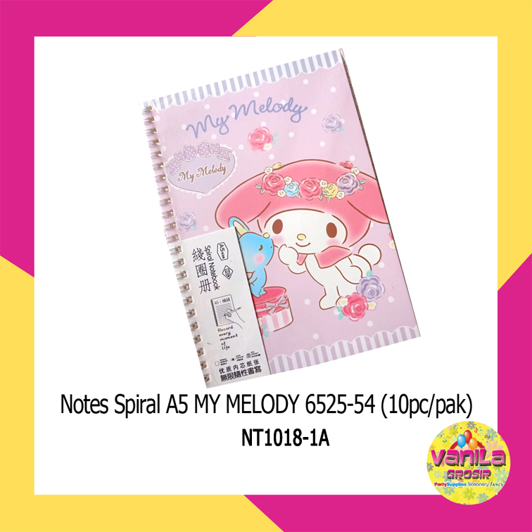 

(1Pcs) Notes Spiral A5 My Melody, notebook spiral, buku diary, buku catatan
