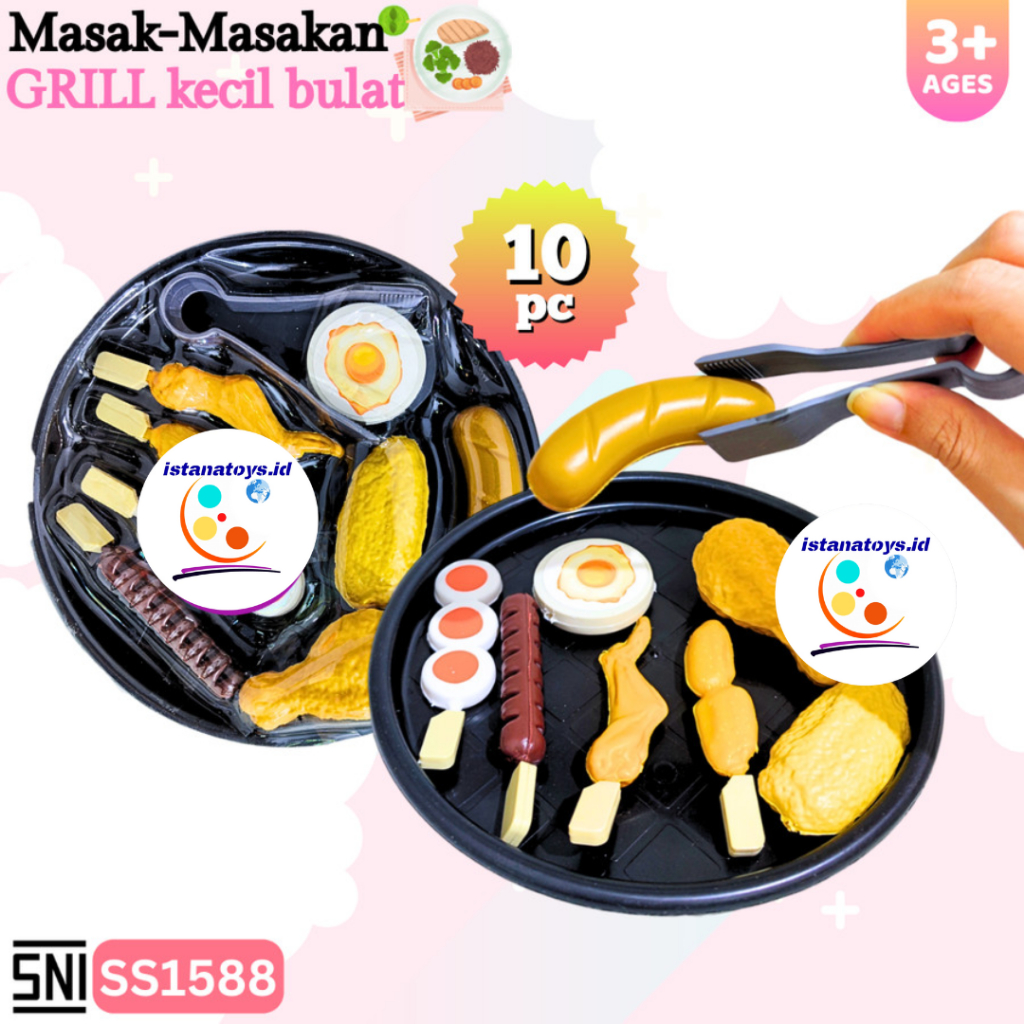 ID Mainan Masak Masakan Grill Kecil Bulat 10pc SS1588