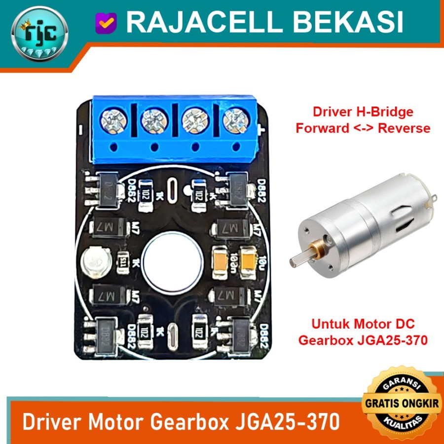 Driver H-Bridge Motor DC Gearbox JGA25-370 PWM Speed Direction Control