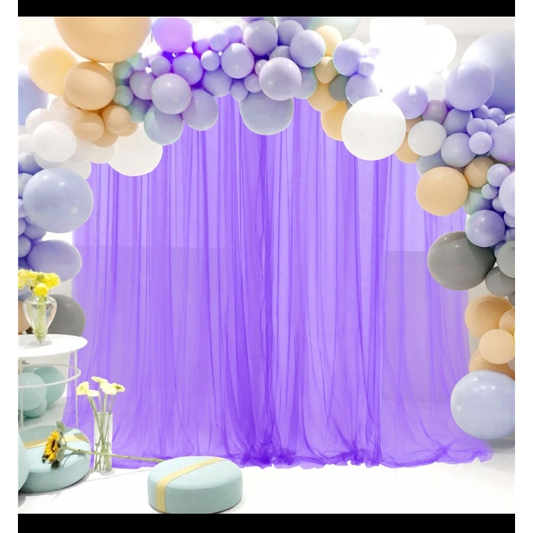 Tirai kain tile tulle gelombang rempel