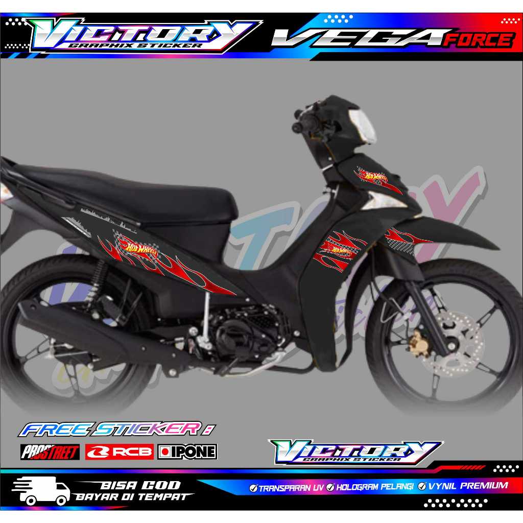 STRIPING VARIASI YAMAHA VEGA FORCE HOTWHEELS STYLE /STICKER LIST MOTOR YAMAHA VEGA FORCE