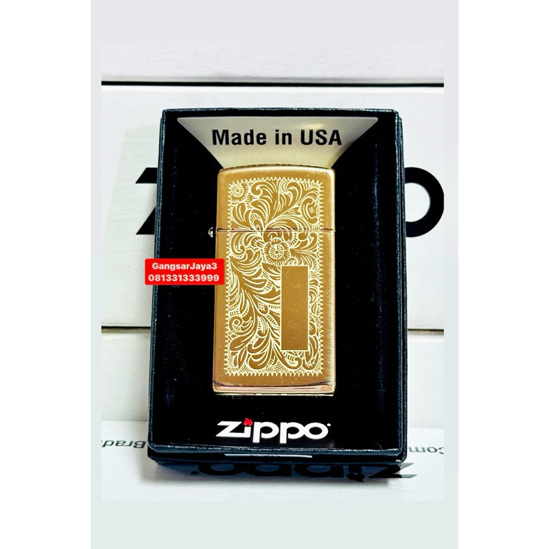 korek zippo original USA 1652B Slim Brass Venetian
