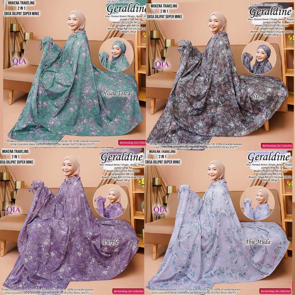 MUKENA PARASUT SIZE JUMBO (GERALDINE)  QIA COLLECTION
