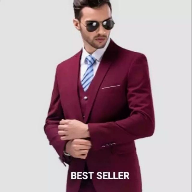 Promo Jas pria merah maroon/Jas blazer Kerja