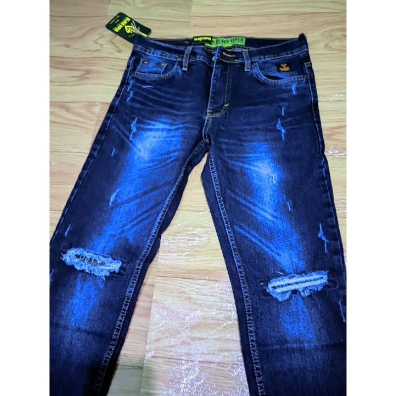 Celana Jeans Black viper & VLG36, Celana jeans sobek Pria