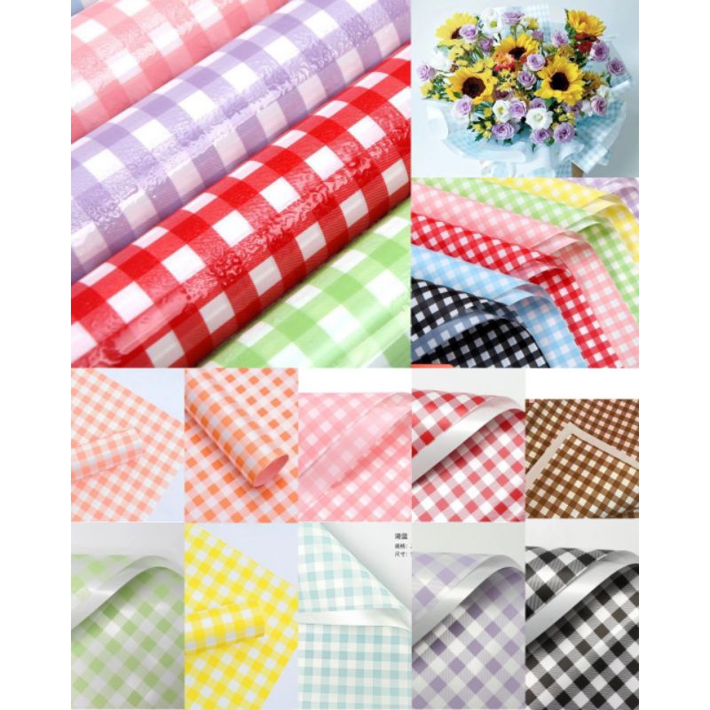 

5 Lembar Kertas Motif Kotak - Flower Wrapping Paper Square