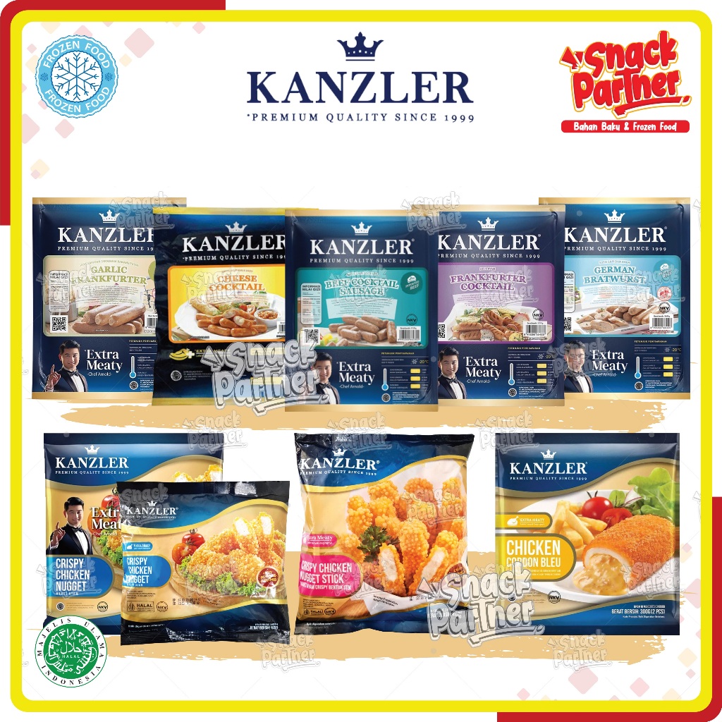 

KANZLER Sausage & Cricpy Chicken Nugget - Beef Cocktail Cheese Keju Mini German Bratwurst Garlic Frankfurter Cordon Blue Bleu - FROZEN FOOD - Sosis Ayam Sapi Jerman Bawang Putih Naget Krispi