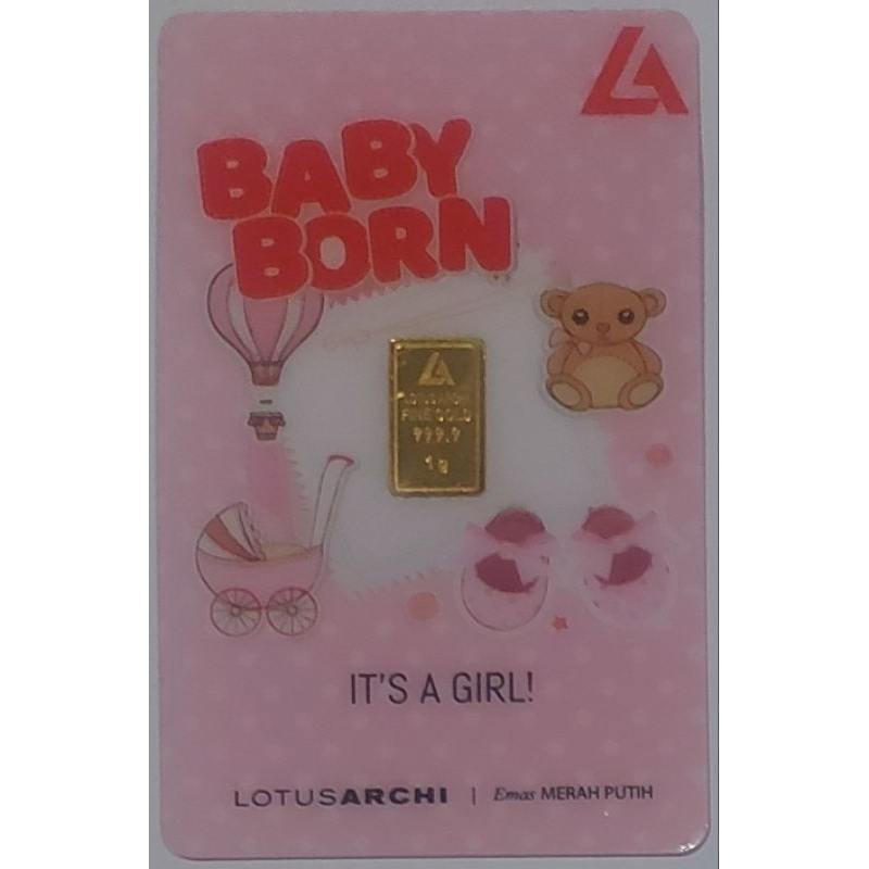 Logam Mulia Lotus Archi 1 Gram Baby Born It's A Girl