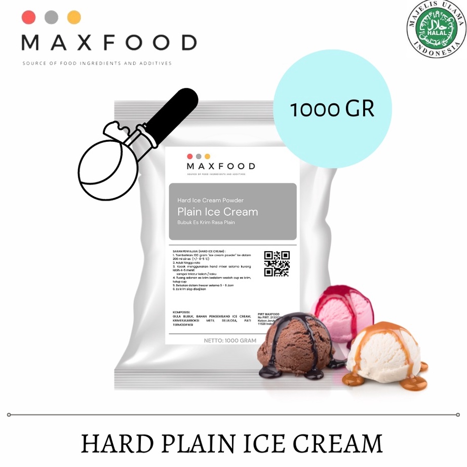 

77 MAXFOOD Hard Plain Ice Cream Bubuk Es Krim Rasa Plain 1 Kg