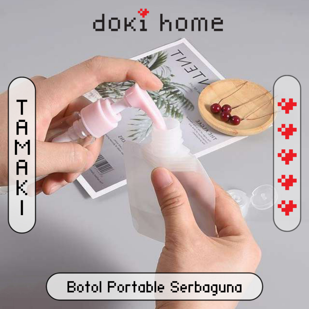 |DOKI| TAMAKI Botol Travel Praktis Wadah Cairan Travelling Tempat Sabun Cair Perjalanan Minimalis