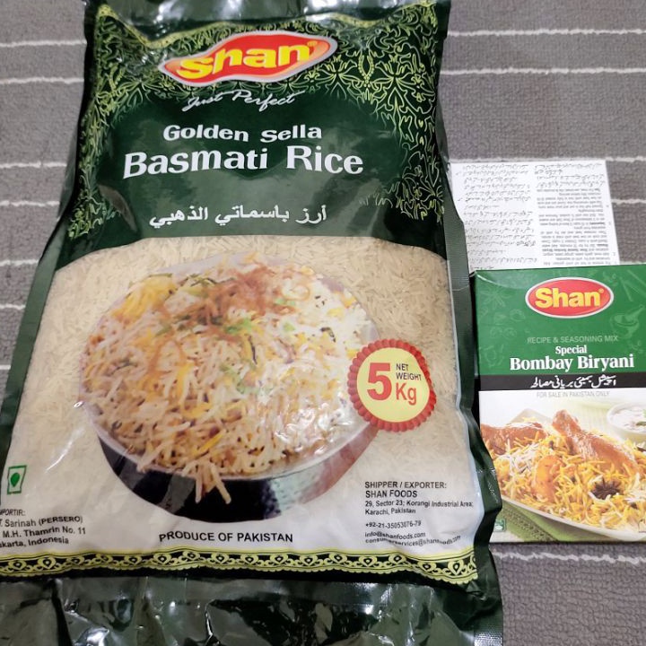 

D2289 promo paket Shan Beras Basmati 1kg 1 Paket Shan Bumbu biryani Masala 6 gr