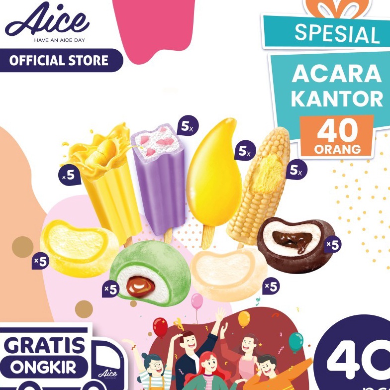 

88 Aice Ice Cream Paket Special Acara Kantor Es Krim Eskrim 4 pcs