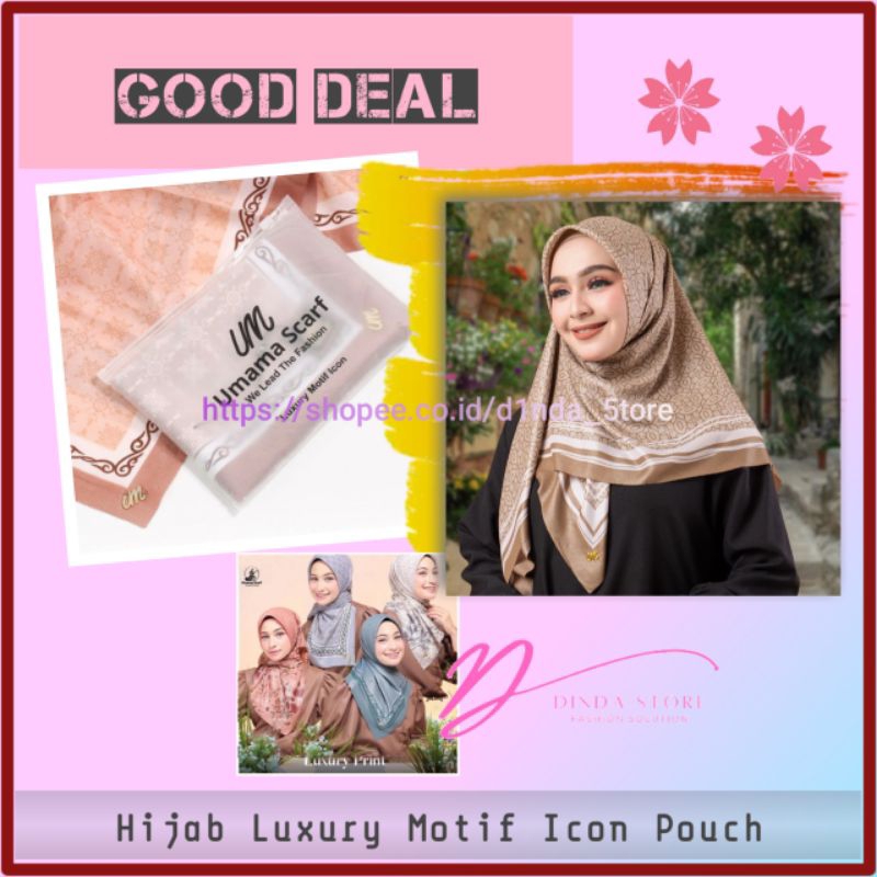 Jilbab Segi Empat Kerudung Motif Hijab Umama Luxury Fashion Muslim Wanita Banjarmasin Lasercut Warna