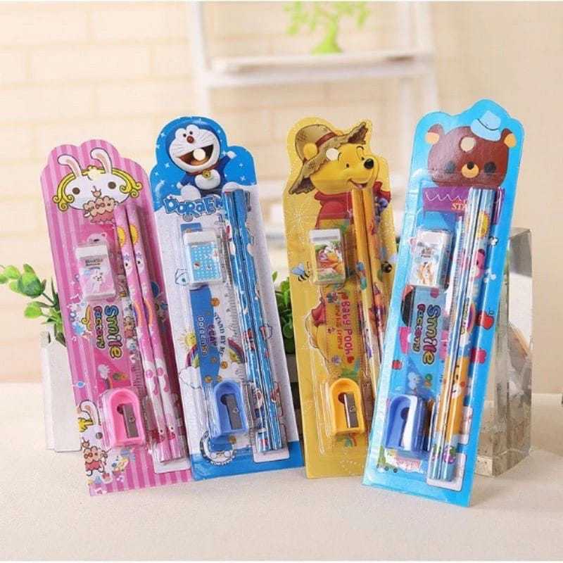 

Set Alat Tulis Sekolah 5 in 1 Karakter Lucu