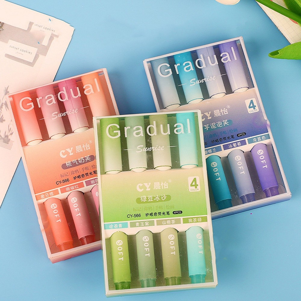 

Highlighter Pastel Set 4IN1 / Spidol Pen Marker Warna Gradasi Painting Multifungsi