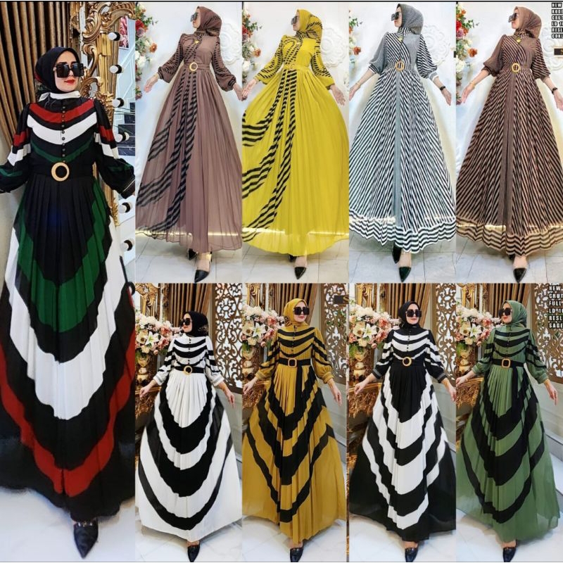 ready  gamis plisket ceruty 100% ORI SHR