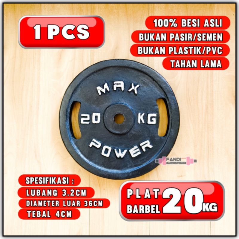 PLAT BARBEL 20KG 1PCS / PEMBERAT BARBEL 20KG