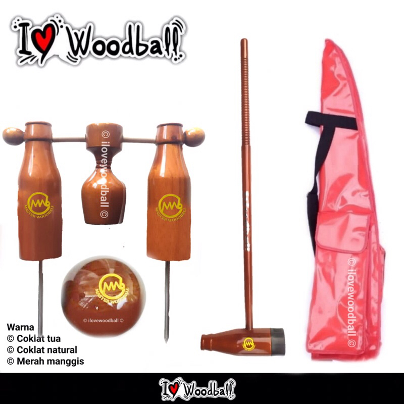 Woodball Set Merk Master Woodball - Mallet Gate Bola Tas - Woodball