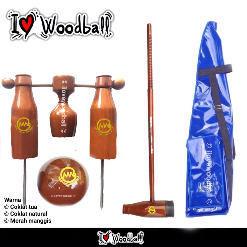 Woodball Set Merk Master Woodball - Mallet Gate Bola Tas - Woodball