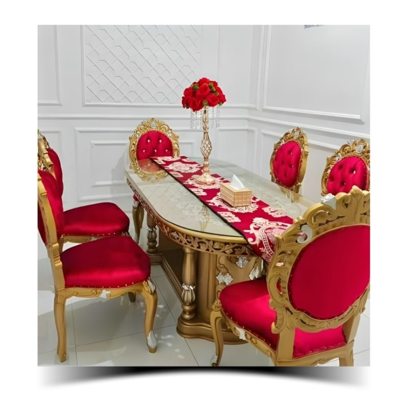 MEJA MAKAN MEWAH UKIRAN ASLI JEPARA SET MEJA MAKAN JATI