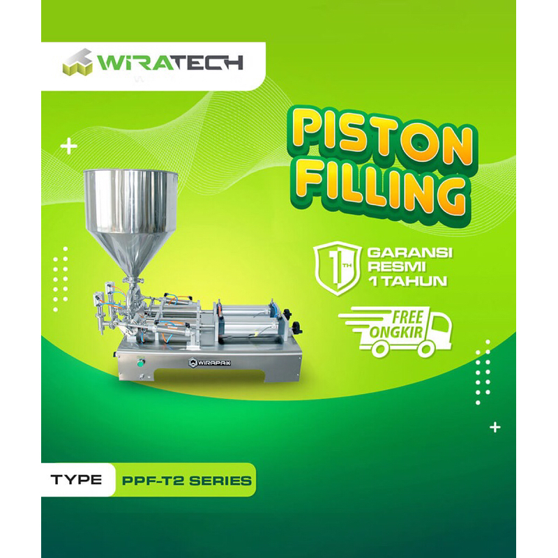 Wirapax Double Head Pasta Piston Filling Machine PPF-500T2 / Mesin Filling Pasta