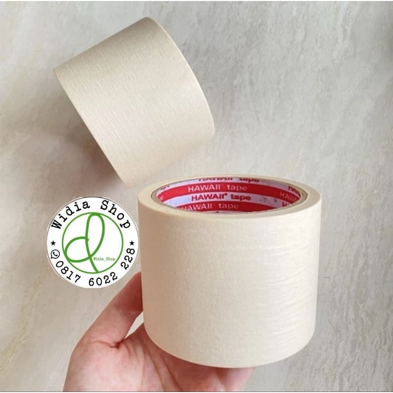 

Lakban Hawaii Masking Tape Isolasi Kertas 3Inch (72mm) X 20 Yard