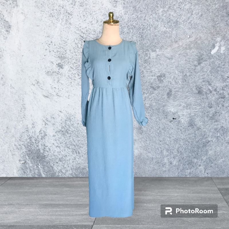 DRESS PANJANG / BAJU GAMIS WANITA MUSLIMAH MODEL POLOS TERLIHAT ANGGUN