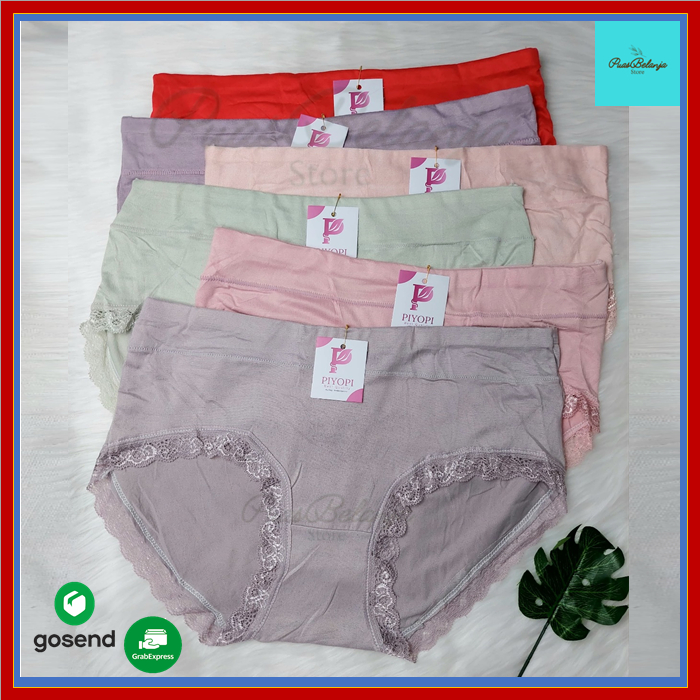 Celana Dalam Wanita Polos Renda Brukat Fit to XL CD Wanita Katun Renda Elastis