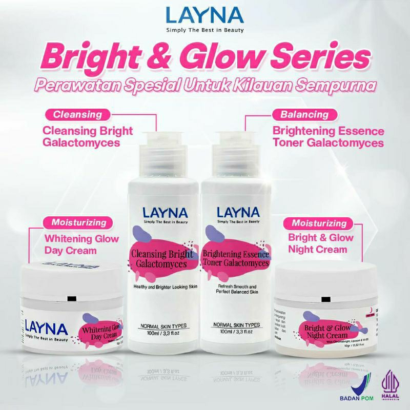 Layna Skincare Paket Glowing Label BPOM - Aman Bumil & Busui - Cream Layna