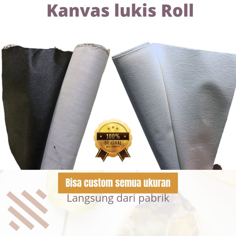 

Kanvas roll lukis 1 meter sampai 3 meter kain sudah gesso