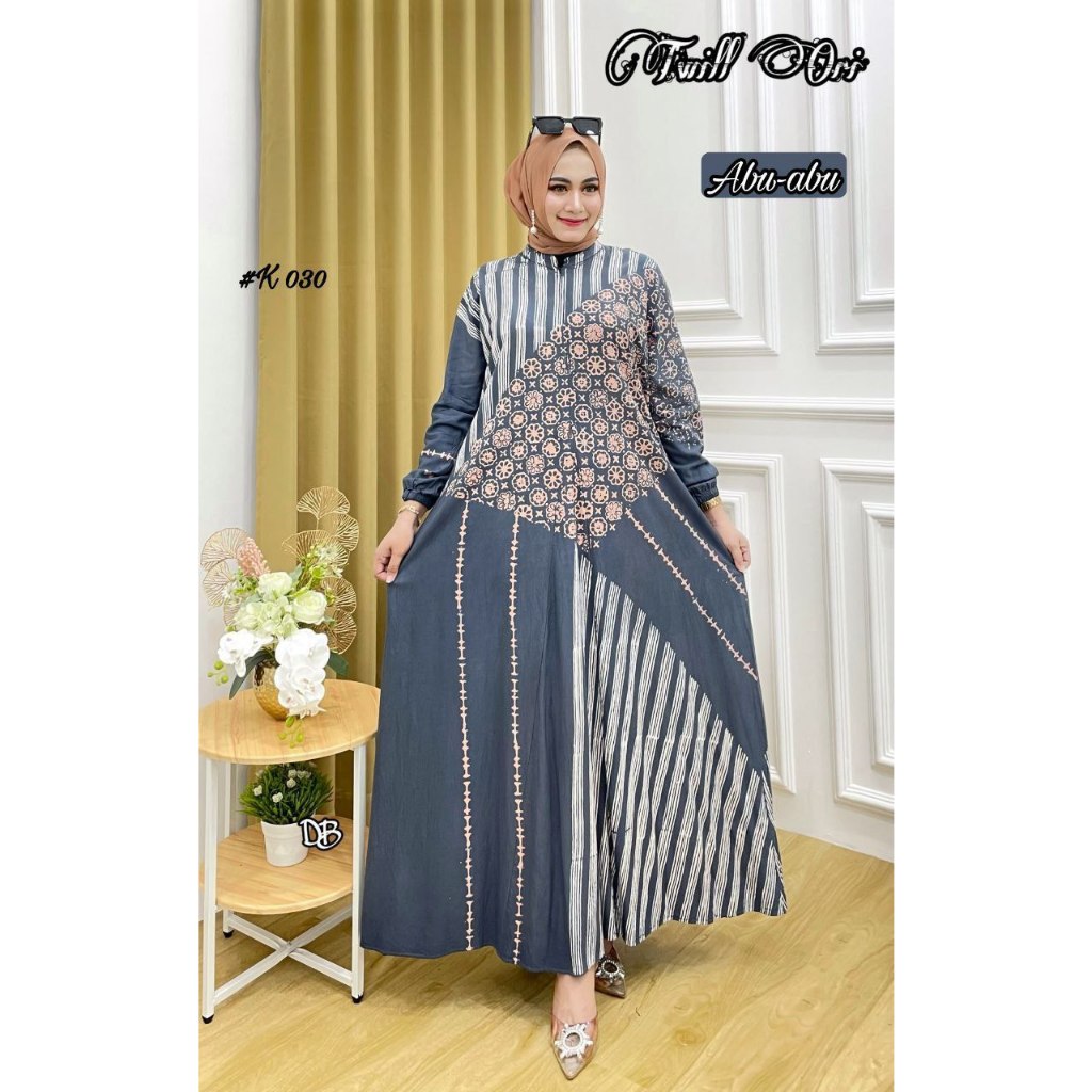GAMIS RAYON TWILL ORI BATIK PEKALONGAN PREMIUM ADEM TEBAL HALUS, BUSUI FRIENDLY | GAMIS TWILL ORI