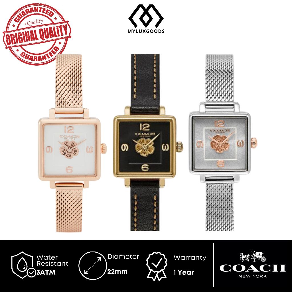 Jam Coach Wanita Original Square Flower series 22mm