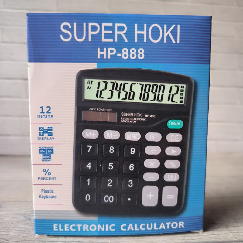 

KALKULATOR 12 DIGIT SUPER HOKI HP-888 CALCULATOR ALAT HITUNG BAGUS KUALITAS TERJAMIN