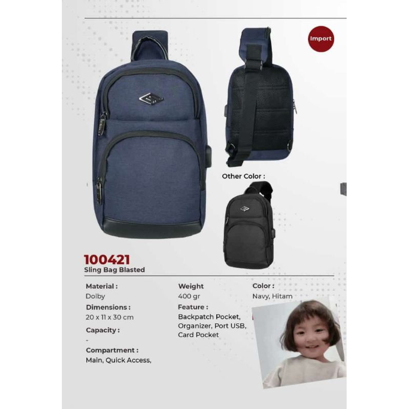 Tas cowok selempang blasted import