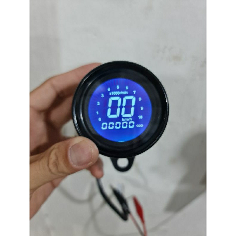 Speedometer Kilometer Universal Digital CB Tiger Rxking Megapro Vixion Motor Model Bulat Hitam
