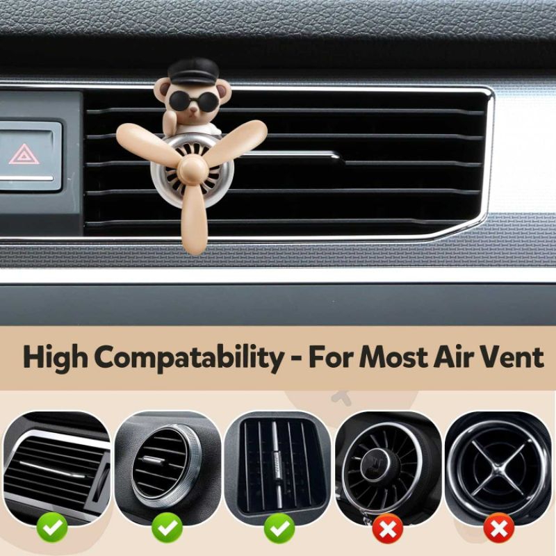 PRUSIAL Ambipur Parfum Mobil Air Vent Clip Car Freshener Bulldog Pilot Dekorasi Mobil Mewah-Pilot Pe