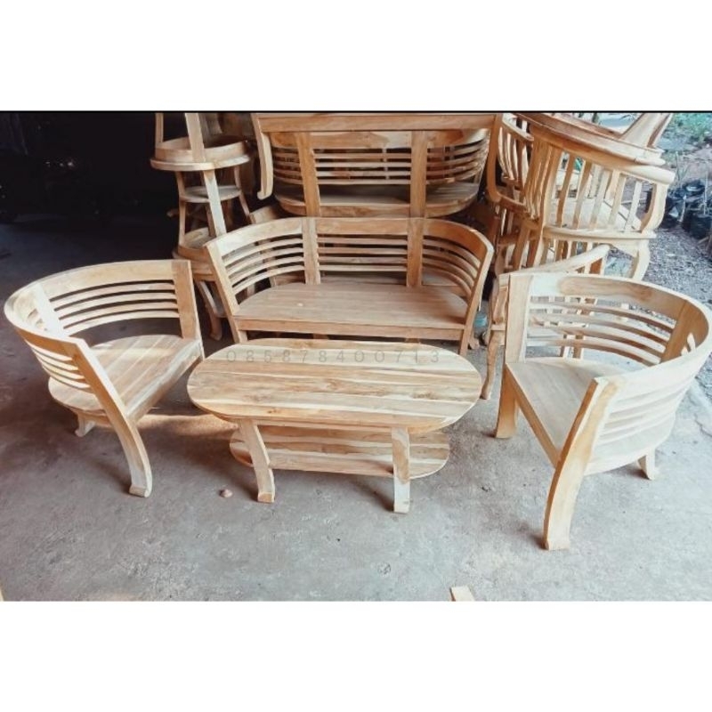 Kursi tamu minimalis Full Kayu Jati 211+meja kursi tamu Jati Jepara kursi meja tamu