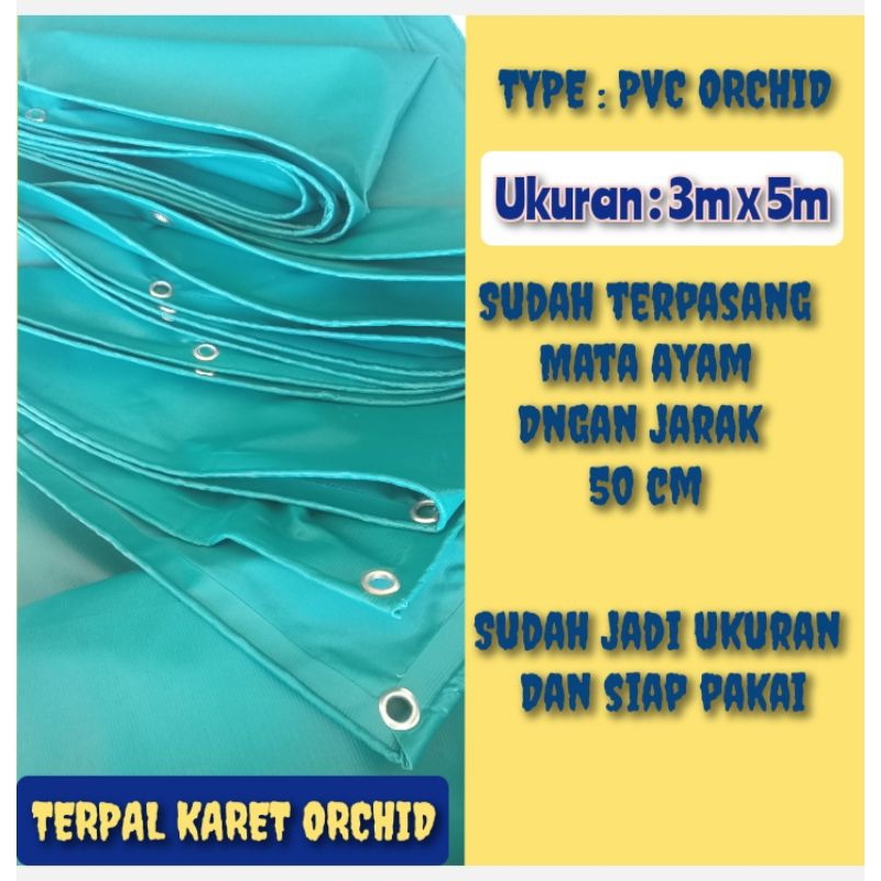 terpal karet Orchid , ukuran 3x5