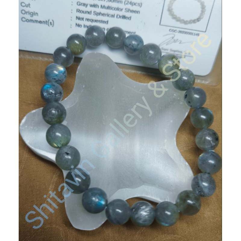 Gelang Batu Labradorite 8mm & Black Labra 9mm