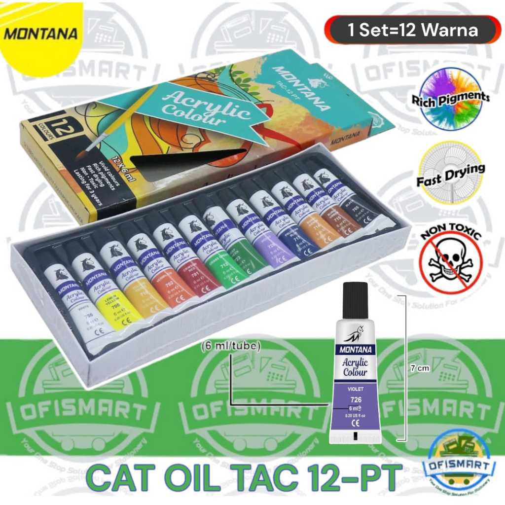 

Montana Acrylic Color TAC-12 PT | @1Set=12Warna