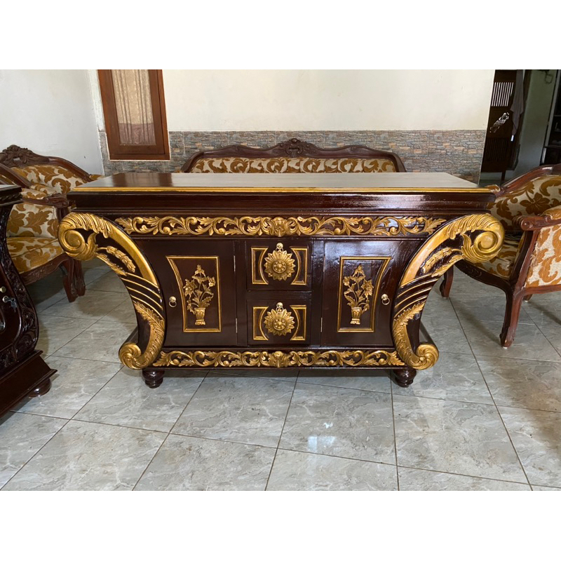 Bufet Gelung-bufet konde ukir Kayu jati/bufet Tv ruang tamu/ bufet meja hias